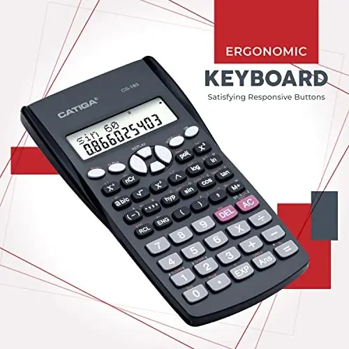 Scientific Calculator 2 Line - for Math (Algebra and Trigonometry), Science, Statistics, Engineering, Physics, Business Class, Over 200 Functions, with Memory and Replay Function - 5