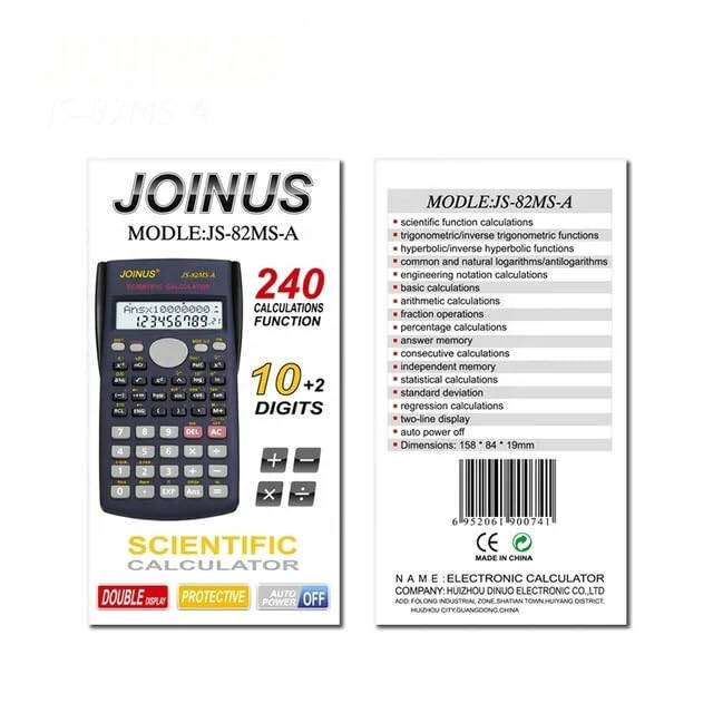 Scientific Calculator 240 Calculations Functions 10+2 Digits Model: JS-82MS-A - 5