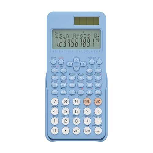 Scientific Calculator for Students, 991 MS Science Calculator for Middle and High School Supplies Calculator with Cover (991MS-Blue) - 1