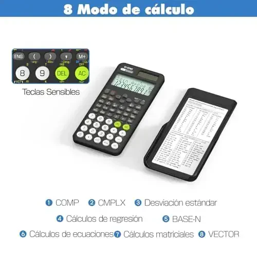 Scientific Calculator for Students, 991 MS Science Calculator for Middle and High School Supplies Calculator with Cover (Black) - 4