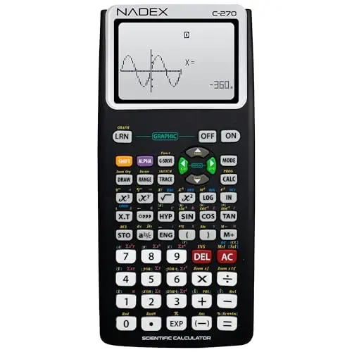 Scientific Calculator with Graph Functions for College and High School Students, Engineering, Advanced Mathematics, Calculus, Algebra, Geometery, Trigonometry, Statistics, Physics, Chemistry - Black 