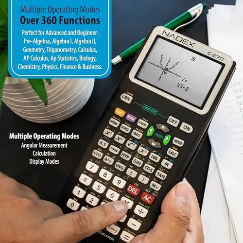 Scientific Calculator with Graph Functions for College and High School Students, Engineering, Advanced Mathematics, Calculus, Algebra, Geometery, Trigonometry, Statistics, Physics, Chemistry - Black - 3