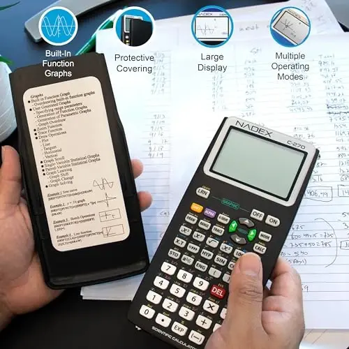 Scientific Calculator with Graph Functions for College and High School Students, Engineering, Advanced Mathematics, Calculus, Algebra, Geometery, Trigonometry, Statistics, Physics, Chemistry - Black - 6