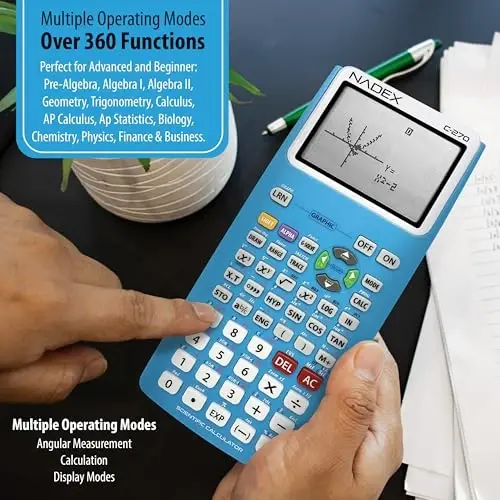 Scientific Calculator with Graph Functions for College and High School Students, Engineering, Advanced Mathematics, Calculus, Algebra, Geometery, Trigonometry, Statistics, Physics, Chemistry, Blue - 8