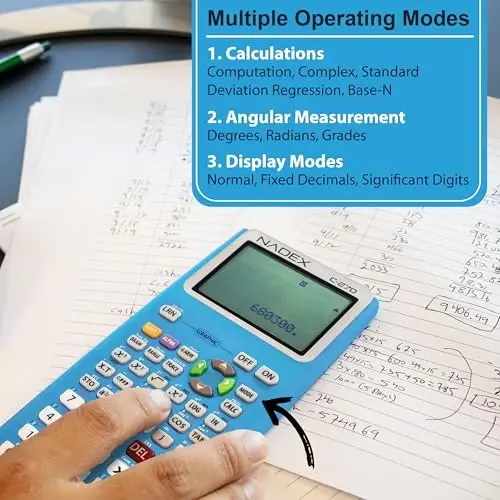 Scientific Calculator with Graph Functions for College and High School Students, Engineering, Advanced Mathematics, Calculus, Algebra, Geometery, Trigonometry, Statistics, Physics, Chemistry, Blue - 10