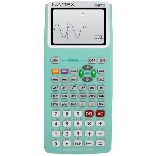 Scientific Calculator with Graph Functions for College and High School Students, Engineering, Advanced Mathematics, Calculus, Algebra, Geometery, Trigonometry, Statistics, Physics, Chemistry - Green - Modazone