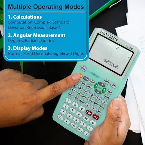 Scientific Calculator with Graph Functions for College and High School Students, Engineering, Advanced Mathematics, Calculus, Algebra, Geometery, Trigonometry, Statistics, Physics, Chemistry - Green - 12