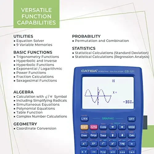 Scientific Calculator with Graphic Functions - Multiple Modes with Intuitive Interface - Perfect for Beginner and Advanced Courses, High School or College - 4