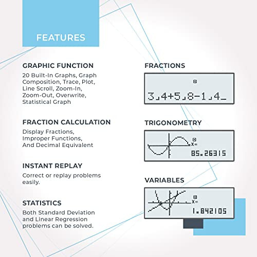 Scientific Calculator with Graphic Functions - Multiple Modes with Intuitive Interface - Perfect for Students of Beginner and Advanced Courses, High School or College - 2