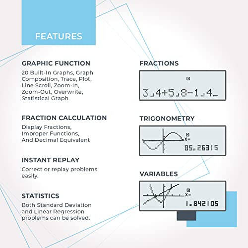 Scientific Calculator with Graphic Functions - Multiple Modes with Intuitive Interface - Perfect for Students of Beginner and Advanced Courses, High School or College - 2