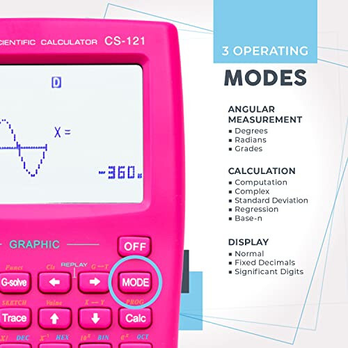 Scientific Calculator with Graphic Functions - Multiple Modes with Intuitive Interface - Perfect for Students of Beginner and Advanced Courses, High School or College - 3