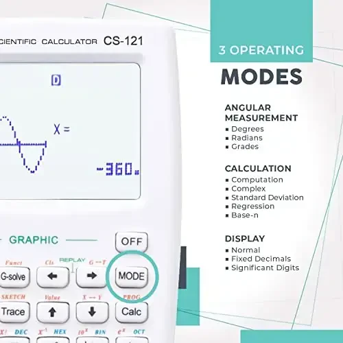 Scientific Calculator with Graphic Functions - Multiple Modes with Intuitive Interface - Perfect for Students of Beginner and Advanced Courses, High School or College - 3