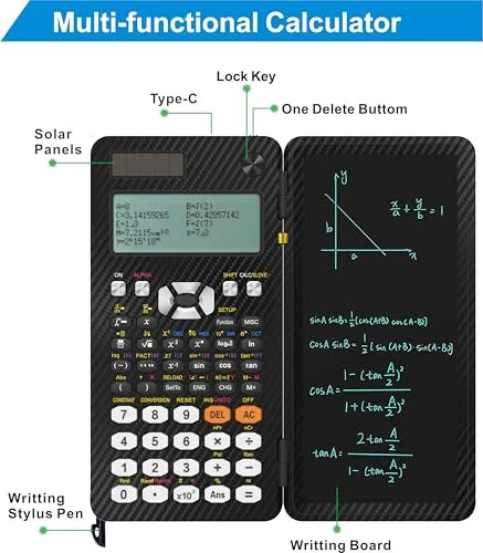 Scientific Calculators, IPepul 991EX Type-C Rechargeable 552 Functions Desktop Math Calculator with Notepad,5-Lines Display Classroom Must Haves School Supplies for Middle High School/College Students - 5