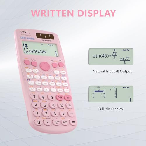 Scientific Calculators, IPepul Pink Math Calculator with 417 Function, Solar Battery Power and 4-Line Display, School Supplies for Middle High College Students Teachers (Pink 991ES Plus) - 3