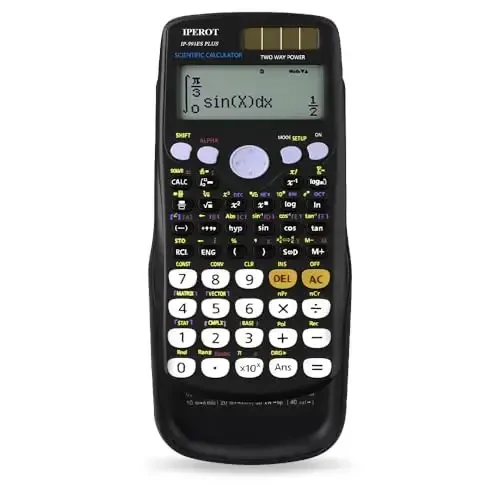 Scientific Calculators, IPEROT Black Math Calculator 417 Function bilan, Quyosh batareyasi va 4 qatorli displey, O'rta maktab o'quvchilari va o'qituvchilari uchun o'quv qurollari (Qora 991ES) - IPEROT