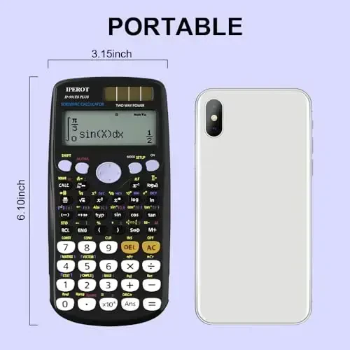 Scientific Calculators, IPEROT Black Math Calculator 417 Function bilan, Quyosh batareyasi va 4 qatorli displey, O'rta maktab o'quvchilari va o'qituvchilari uchun o'quv qurollari (Qora 991ES) - 5