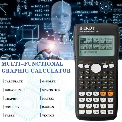 Scientific Calculators with Graphing Calculator, 10 Modes/ 4 Functions | IPEROT Graphing Calculator, Desktop Math Calculator Ideal for School Supplies, Students, College, Teachers(Black) - 3