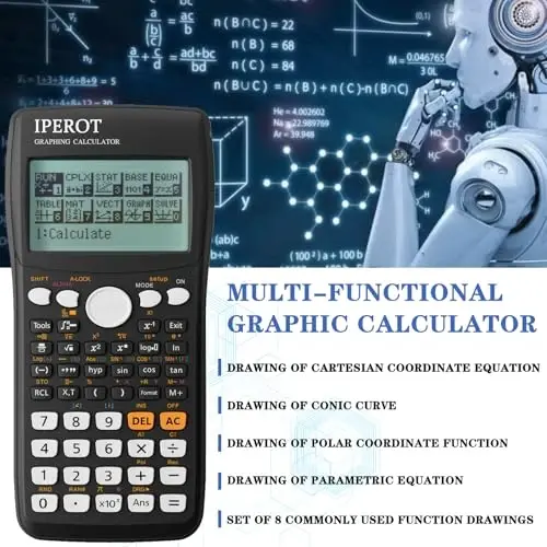 Scientific Calculators with Graphing Calculator, 10 Modes/ 4 Functions | IPEROT Graphing Calculator, Desktop Math Calculator Ideal for School Supplies, Students, College, Teachers(Black) - 4