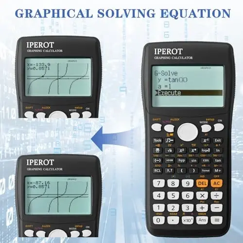 Scientific Calculators with Graphing Calculator, 10 Modes/ 4 Functions | IPEROT Graphing Calculator, Desktop Math Calculator Ideal for School Supplies, Students, College, Teachers(Black) - 5