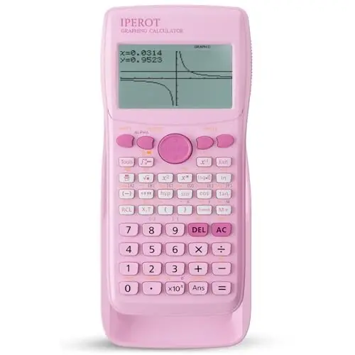 Scientific Calculators with Graphing Calculator, 10 Modes/ 4 Functions | IPEROT Pink Scientific Graphing Calculators , Desktop Math Calculator Ideal for School Supplies, Students, College, Teachers - 1