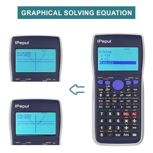 Scientific Calculators with Graphing Calculator, Ipepul Desktop Math Calculator for College Students,10 Modes/ 4 Graphing Functions, School Supplies for Middle High School Teachers Office - 4