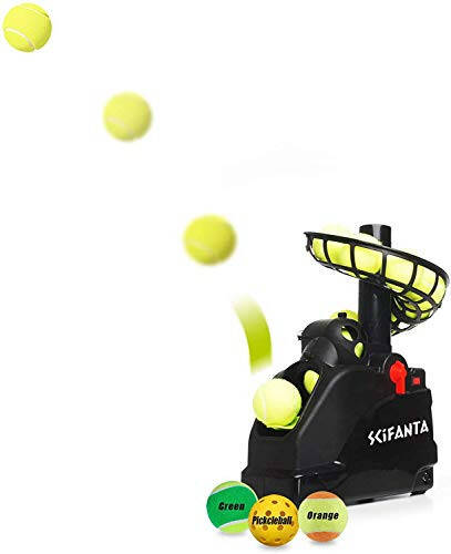 SCIFANTA Portable Tennis Ball Tosser (3.7lb) for Self-Play | Ball Launcher Beginners/Kids/Coaches/Home-Court | Accurate & Efficient Feed Buddy for All-Levels/Ages | AC & Battery Powered - 1