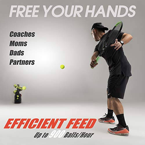 SCIFANTA Portable Tennis Ball Tosser (3.7lb) for Self-Play | Ball Launcher Beginners/Kids/Coaches/Home-Court | Accurate & Efficient Feed Buddy for All-Levels/Ages | AC & Battery Powered - 3