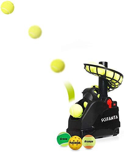 SCIFANTA Portable Tennis Ball Tosser(3.7lb) for Self-Play|Ball Launcher Beginners/Kids/Coaches/Home-Court|Accurate&Efficient Feed Buddy for All-Levels/Ages|AC&Battery Powered - 1