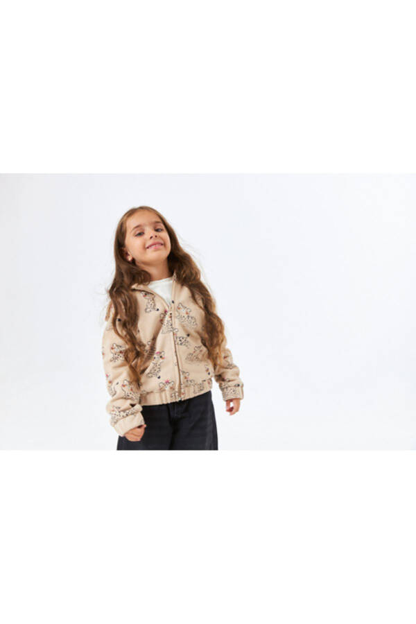 SCK-1322 SERBEND KİDS GIRL'S HOODED ZIPPER SWEATSHIRT - 9