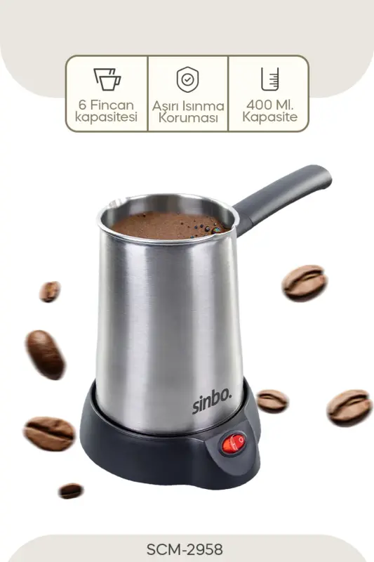 Scm-2958 Electric Turkish Coffee Maker - Inox-Grey - 1