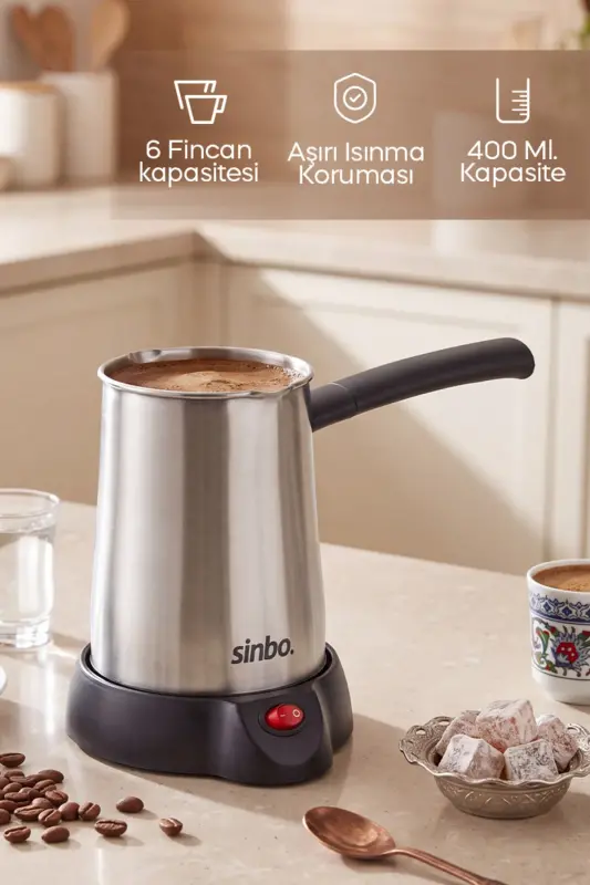 Scm-2958 Electric Turkish Coffee Maker - Inox-Grey - SINBO
