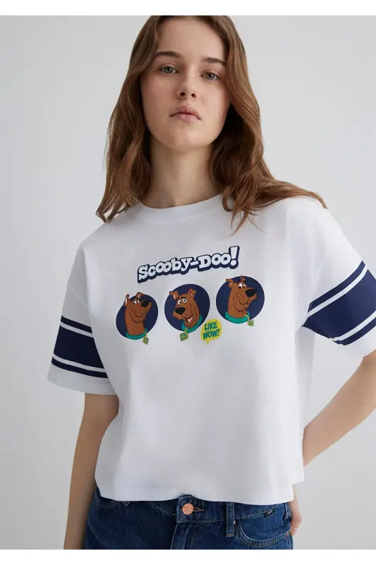Scooby Doo Baskılı Beyaz Tişört Regular Fit / Normal Kesim 1613368-620 - Beyaz-620 - 2