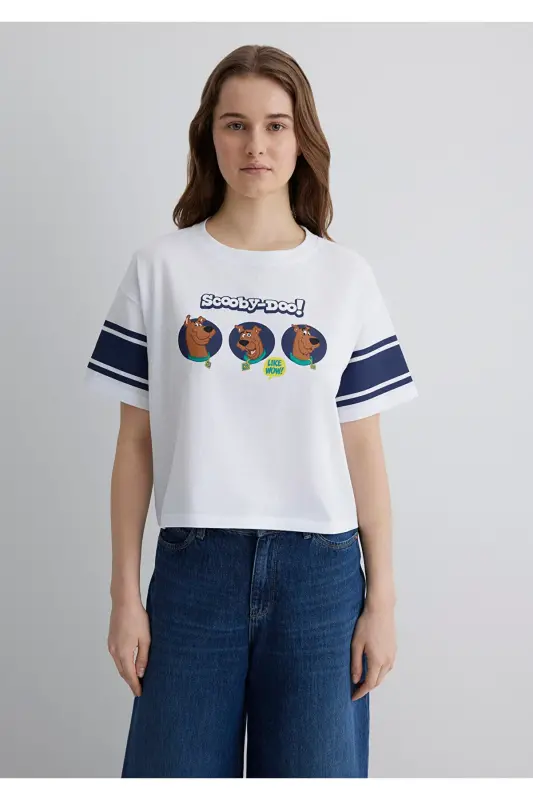 Scooby Doo Baskılı Beyaz Tişört Regular Fit / Normal Kesim 1613368-620 - Beyaz-620 - 4