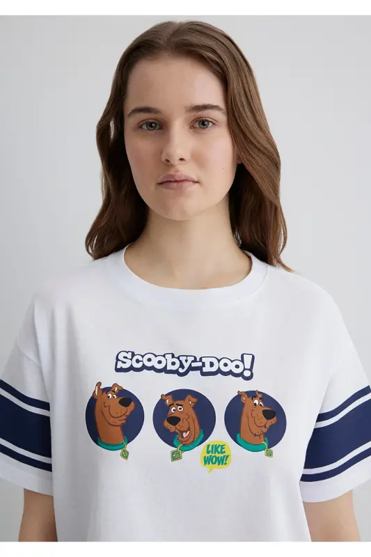 Scooby Doo Baskılı Beyaz Tişört Regular Fit / Normal Kesim 1613368-620 - Beyaz-620 - 6