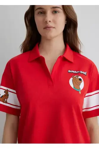 Scooby-Doo bosilgan regular fit ayollar futbolkasi - 4