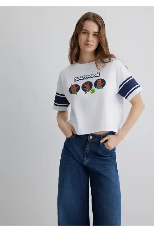 Scooby Doo Printed White T-shirt Regular Fit / Norm - MAVI