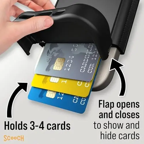 Scooch® for iPhone 15 Case with Card Holder, Wingmate Wallet Case with Hidden Card Slot and RFID Protection for up to 4 Cards, 10-Foot Drop Protection, Black - 2