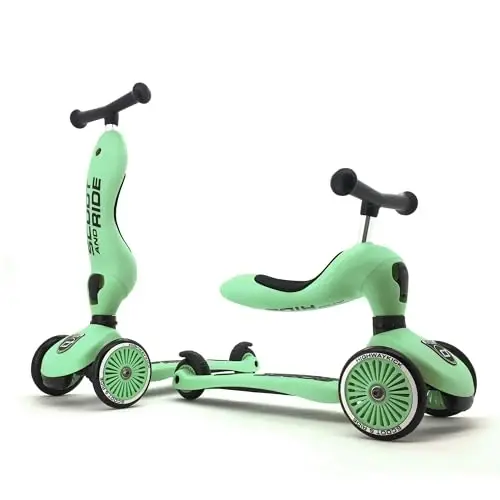 Scoot & Ride 2-in-1 Ride-On & Stand Kids Scooter, Ages 1 to 5, Highwaykick 1, Kiwi - 1