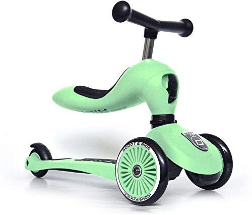 Scoot and Ride Unisex - Bebeklerin Karayolu Kick 1-Scoot & Ride 2'si 1 Arada Tekerlekli Kaykay Koltuklu (Kıvırcık) 1, 57.5 x 17.5 x 26.5 cm 3531, Yeşil - 1