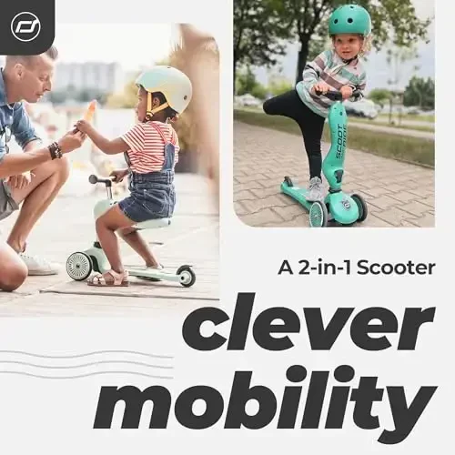 Scoot and Ride Unisex - Chaqaloqlar uchun Highway Kick 1-Scoot & Ride 2 ta 1 da Oyoq Tekerlekli Scooter o'rindiq bilan (Kiwi) 1, 57.5 x 17.5 x 26.5 sm 3531, Yashil - SCOOT (1)