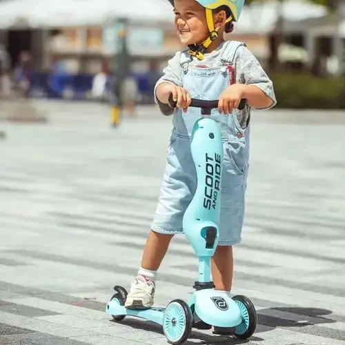 Scoot & Ride 2-in-1 Ride-On & Stand Kids Scooter, 1 yoshdan 5 yoshgacha, Highwaykick 1, Blueberry - 4