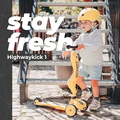Scoot & Ride 2-in-1 Ride-On & Stand Kids Scooter, Ages 1 to 5, Highwaykick 1, Lemon - 3