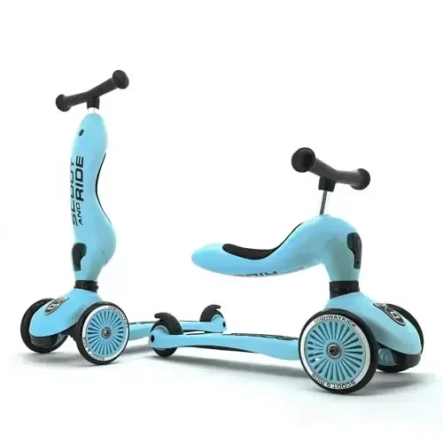 Scoot & Ride 2-in-1 Ride-On & Stand Kids Scooter, Ages 1 to 5, Highwaykick 1, Blueberry - 1