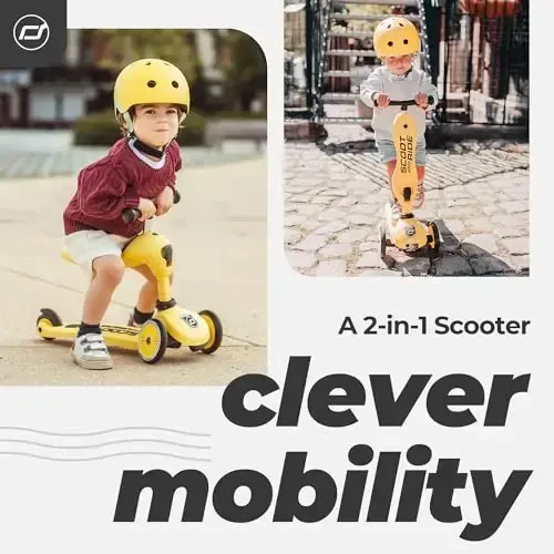 Scoot & Ride 2-in-1 Ride-On & Stand Kids Scooter, Ages 1 to 5, Highwaykick 1, Lemon - 2