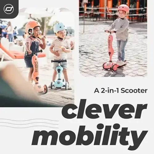 Scoot & Ride 2-in-1 Ride-On & Stand Kids Scooter, Ages 1 to 5, Highwaykick 1, Peach - 2