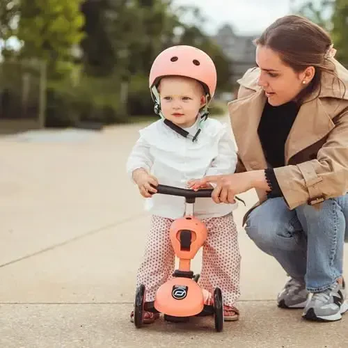 Scoot & Ride 2-in-1 Ride-On & Stand Kids Scooter, Ages 1 to 5, Highwaykick 1, Peach - 6
