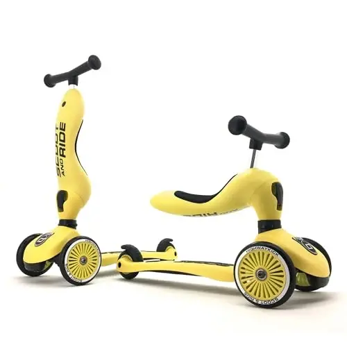 Scoot & Ride 2'si 1 Arada Binilebilir & Ayakta Çocuk Scooter'ı, 1 ila 5 Yaş, Highwaykick 1, Limon - 1