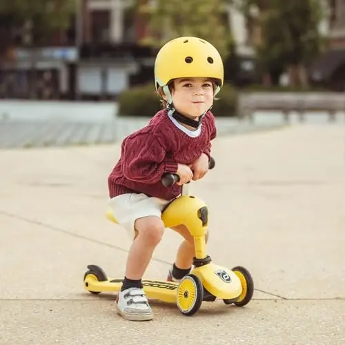 Scoot & Ride 2'si 1 Arada Binilebilir & Ayakta Çocuk Scooter'ı, 1 ila 5 Yaş, Highwaykick 1, Limon - 5