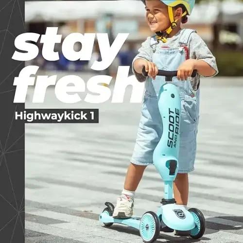 Scoot & Ride 2-in-1 Ride-On & Stand Kids Scooter, Ages 1 to 5, Highwaykick 1, Blueberry - 3