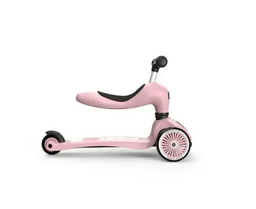 Scoot & Ride Highwaykick 1, 2-in-1 Toddler Scooter with Seat & Kickboard for Ages 1-5, Rose - Indoor or Outdoor Kids Ride-On Toy with Adjustable Handlebar & Seating Height and Anti-Tip Safety Pad - 6